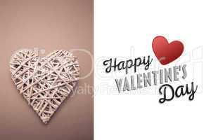 Composite image of wicker heart ornament