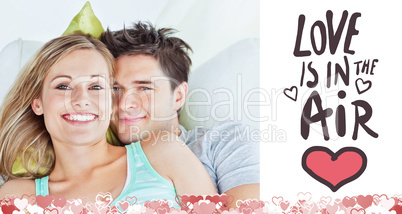 Composite image of cute valentines couple