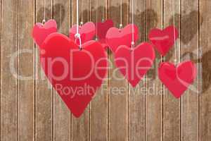 Composite image of love hearts