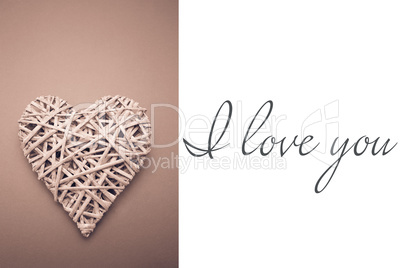 Composite image of wicker heart ornament