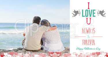 Composite image of cute valentines couple