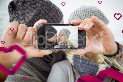 Composite image of valentines couple