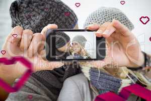 Composite image of valentines couple