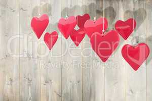 Composite image of love hearts