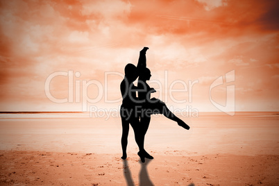 Composite image of ballet partners dancing