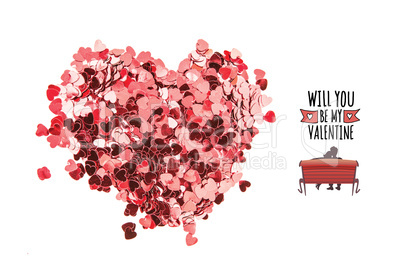 Composite image of valentines confetti