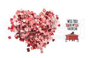 Composite image of valentines confetti