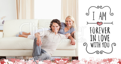 Composite image of cute valentines couple