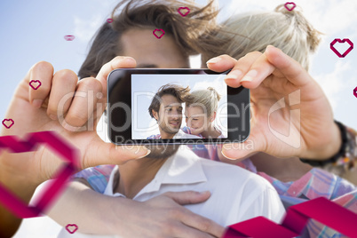 Composite image of valentines couple Composite image of valentines couple
