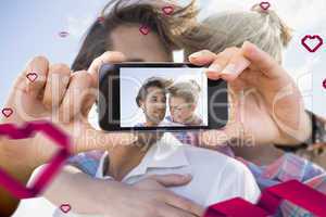 Composite image of valentines couple