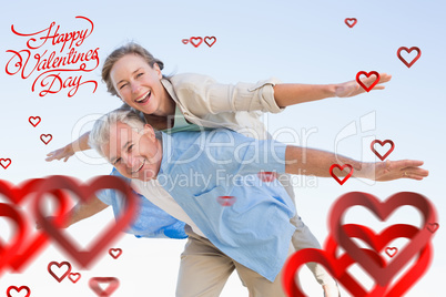 Composite image of cute valentines couple