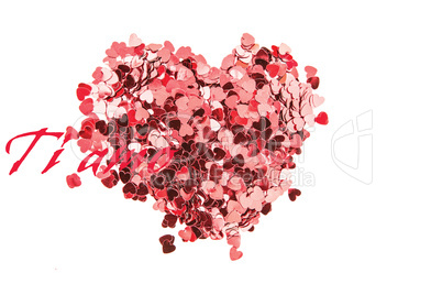 Composite image of valentines confetti