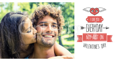 Composite image of cute valentines couple