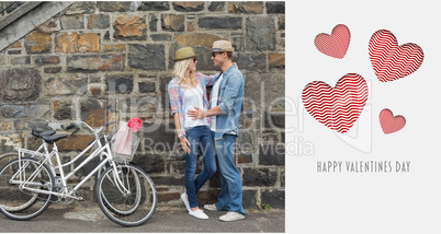 Composite image of cute valentines couple