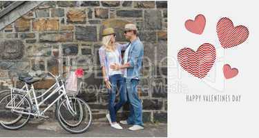 Composite image of cute valentines couple