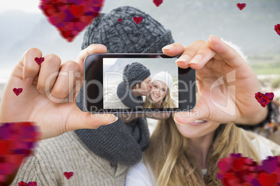 Composite image of valentines couple