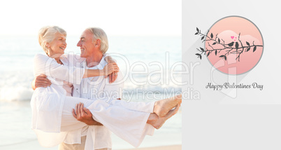 Composite image of cute valentines couple