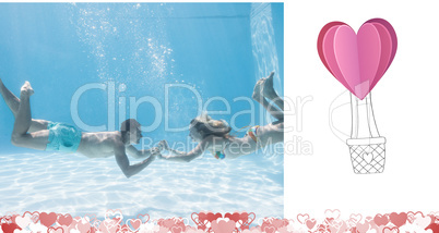 Composite image of cute valentines couple