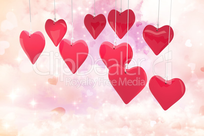 Composite image of love hearts