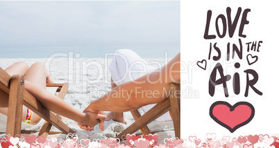 Composite image of cute valentines couple