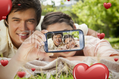 Composite image of valentines couple