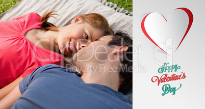 Composite image of cute valentines couple