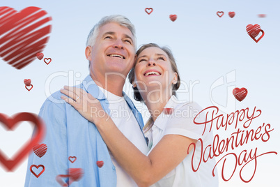 Composite image of cute valentines couple