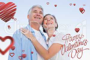 Composite image of cute valentines couple