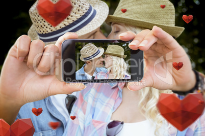 Composite image of valentines couple