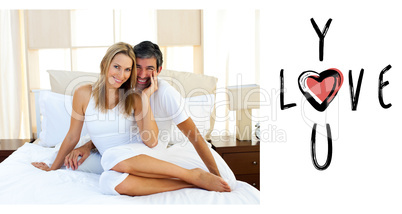 Composite image of cute valentines couple