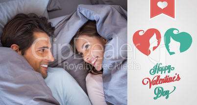 Composite image of cute valentines couple