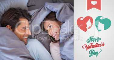 Composite image of cute valentines couple