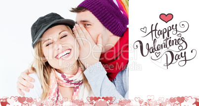 Composite image of cute valentines couple