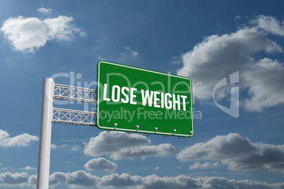 Lose weight against sky and clouds