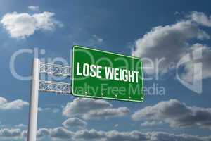 Lose weight against sky and clouds