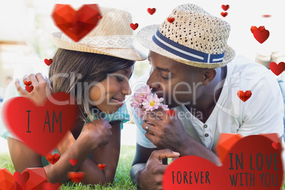 Composite image of cute valentines couple