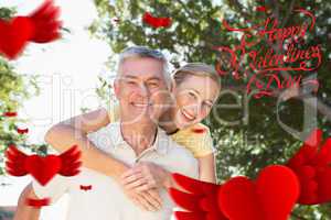 Composite image of cute valentines couple