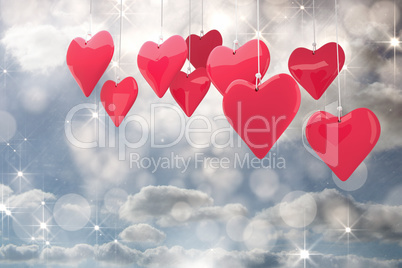 Composite image of love hearts