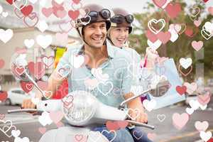 Composite image of cute valentines couple