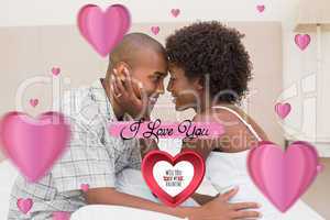 Composite image of cute valentines couple