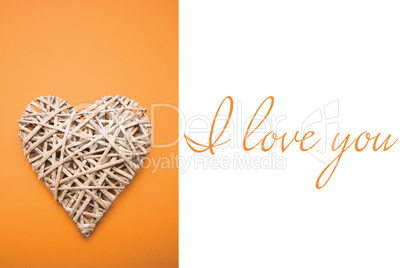 Composite image of wicker heart ornament