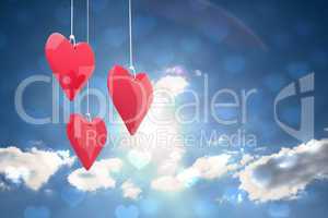 Composite image of love hearts