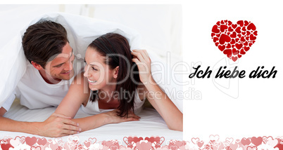 Composite image of cute valentines couple