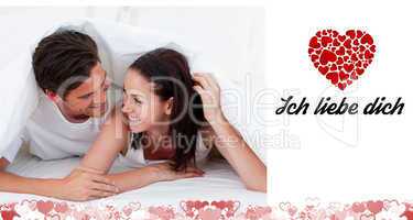 Composite image of cute valentines couple