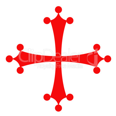 Red and White cross. City symbol of Pisa, Italy