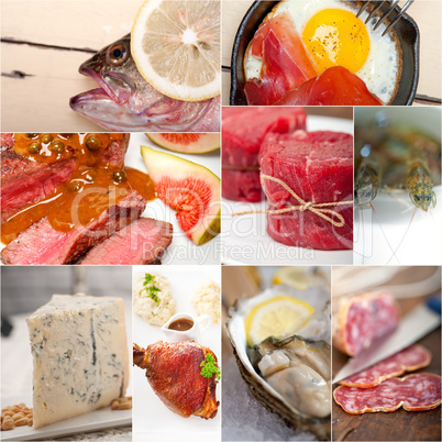 high protein food collection collage