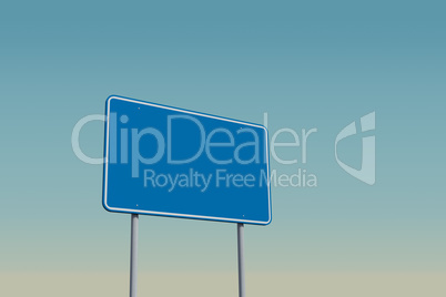 Composite image of blue billboard sign