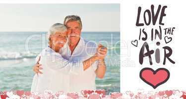 Composite image of cute valentines couple