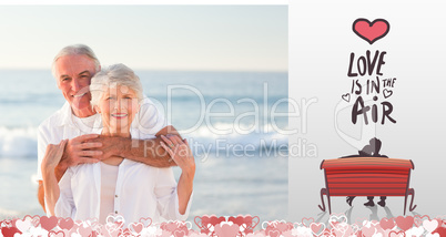 Composite image of cute valentines couple