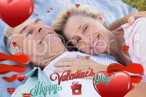 Composite image of cute valentines couple